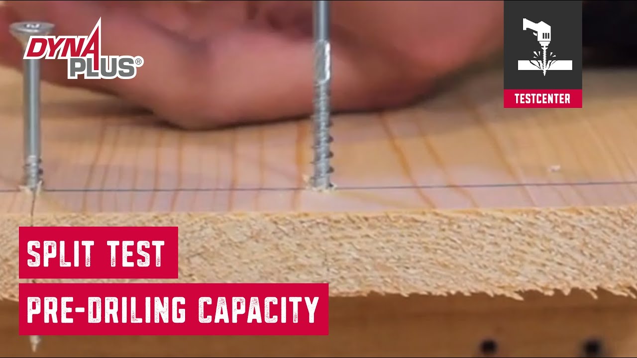 Dynaplus Testcenter - Splittest: pre-drilling capacity of screws