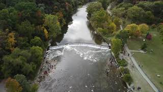 Parc Etienne Brulé Salmon Run Humber seen from a drone