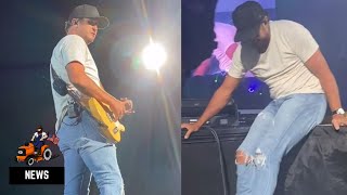 Luke Bryan Gets Kicked In The Head During Concert