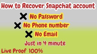 Reset Snapchat Password Without Old Email Password and Number | Snapchat Account Recovery 2021