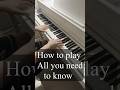 How to play All you need to know?🎹 #Shorts #gryffin #piano #pop