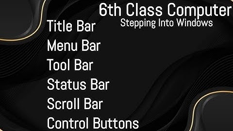 Title Bar , Menu Bar , Tool Bar , Status Bar , Scroll Bar , Control Buttons , 6th Class Computer
