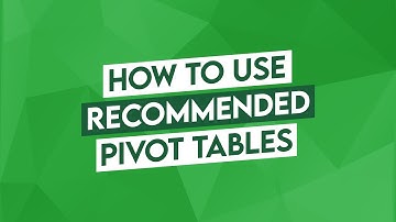 How to Use Recommended Pivot Tables | Excel Pivot Tables Training