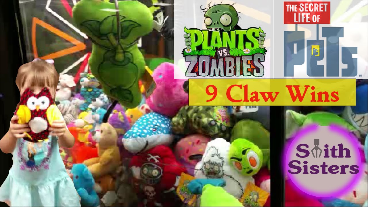 9 Claw Machine Wins Secret Life of Pets Plants VS Zombies
