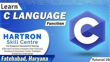 C Language | Tutorial 28 | function | HARTRON SKILL CENTRE FATEHABAD