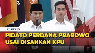 Pidato Perdana Prabowo Gibran Usai  Ditetapkan KPU jadi Pemenang Pilpres  2024