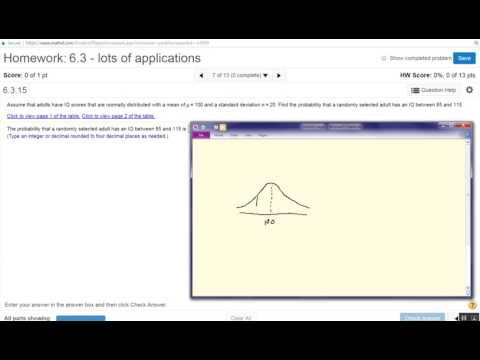 6.3 #7 Find prob in between two values