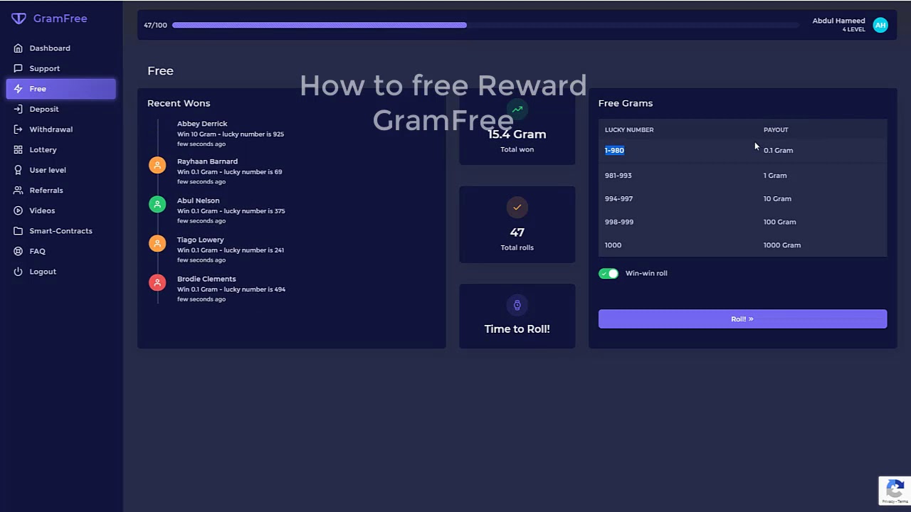 How to free Reward Gramfree.net  2020