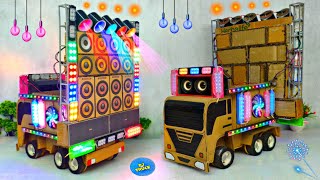 Mini Dj Setup Loading at-home with cardboard Making Dj truck | mini dj setup | dj wala