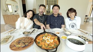 MAKING THE IN-LAWS A KOREAN FEAST | Rose Tteokbokki + Rainbow Jeon | WHAT'S FOR SUPPER?