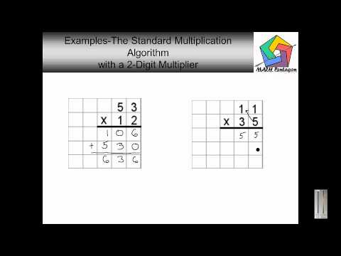 4th Grade The Standard Multiplication Algorithm with a 2 Digit