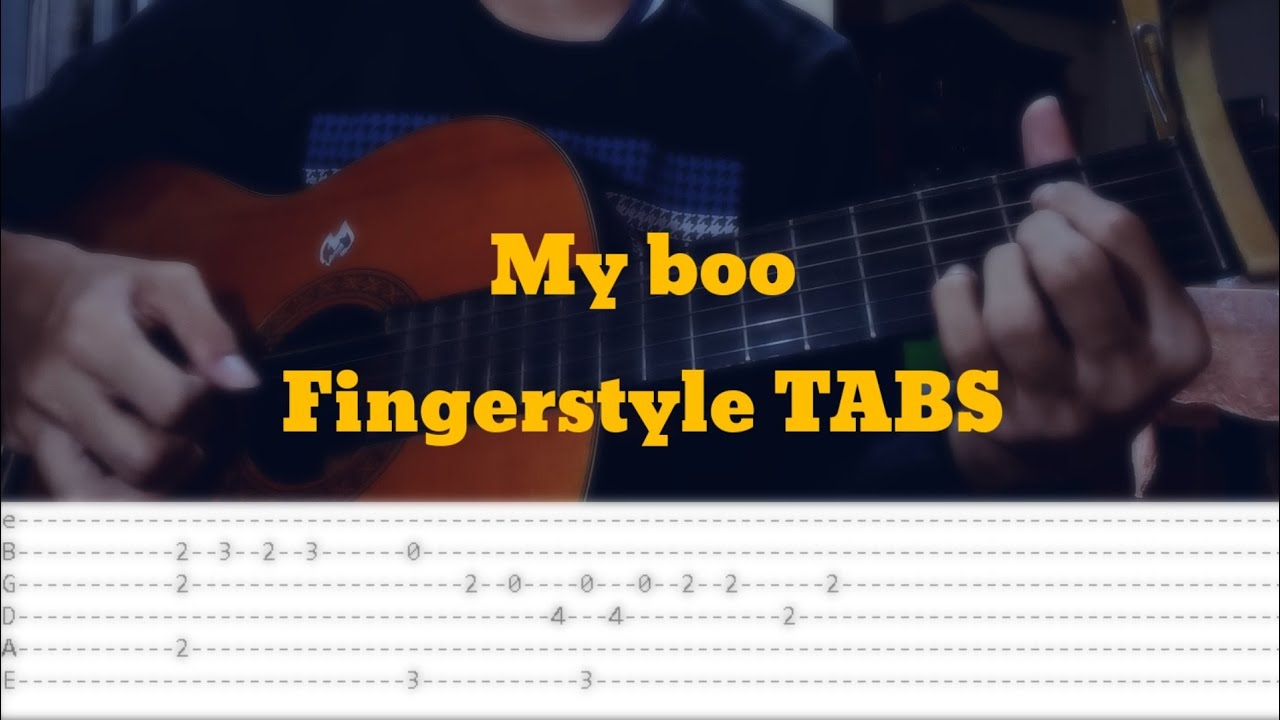 My Boo Usher Alicia Keys Fingerstyle Guitar Tutorial Tabs Screen Youtube