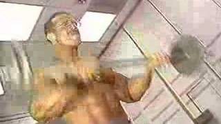 Unknown Bodybuilder Barbell Curls Backstage 1995 USA