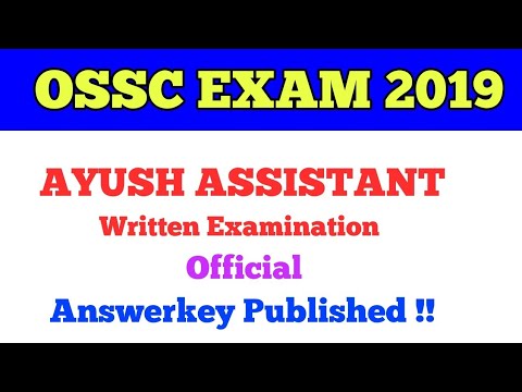 OSSC Ayush Assistant Written Exam Answerkey Published !!