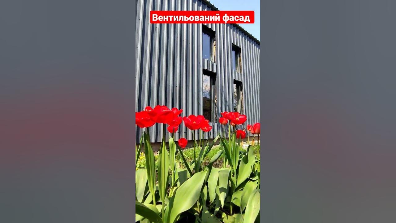 вентильований фасад з покрівельного профнастилу 7024 графіт - YouTube