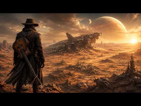 The Lone Guitar Wanderer Beneath Twin Moons | 1 Hour Psychedelic Desert Rock