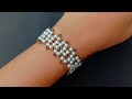 Classy Pearl Bracelet Making At Home Very Easy//Beads Jewelry// Useful &amp; Easy