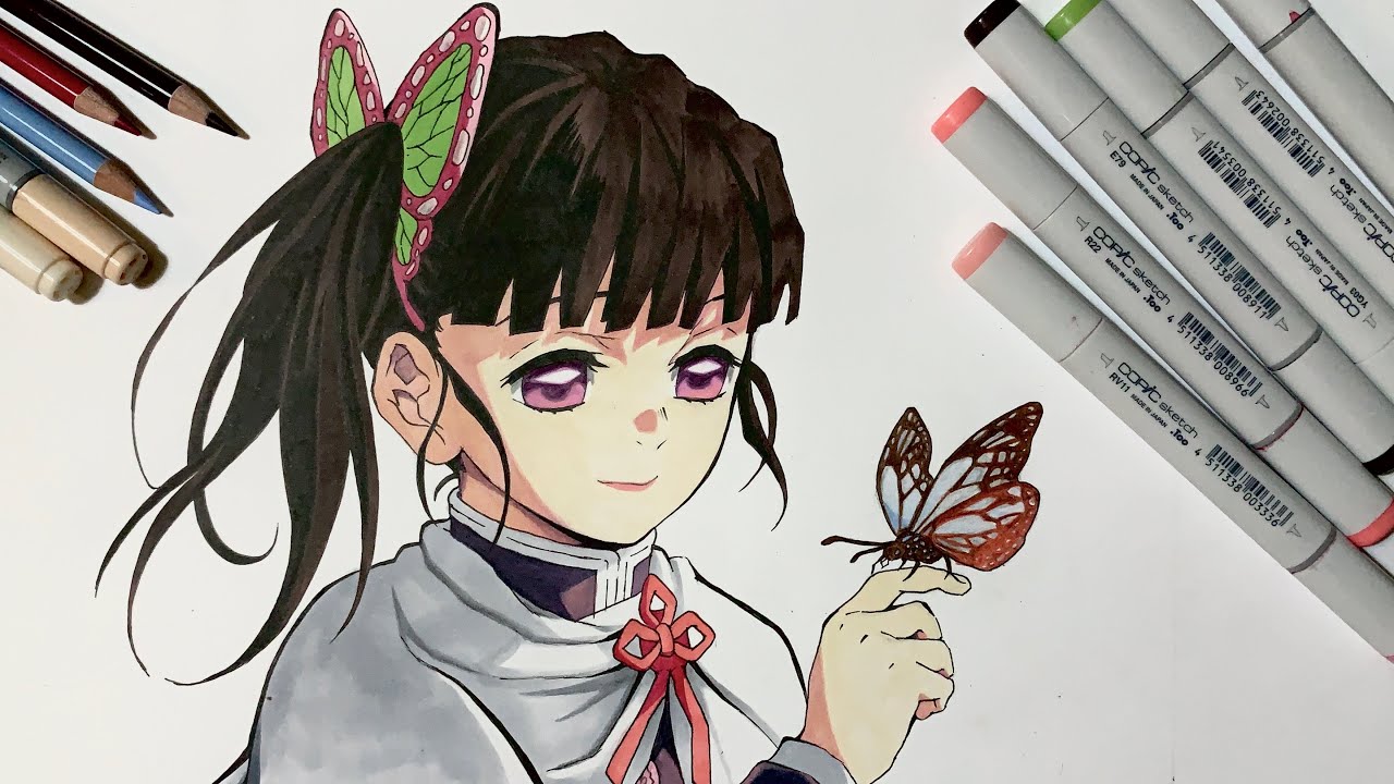 鬼滅の刃 栗花落カナヲ Drawing Kanao Tsuyuri コピック Demon Slayer Youtube