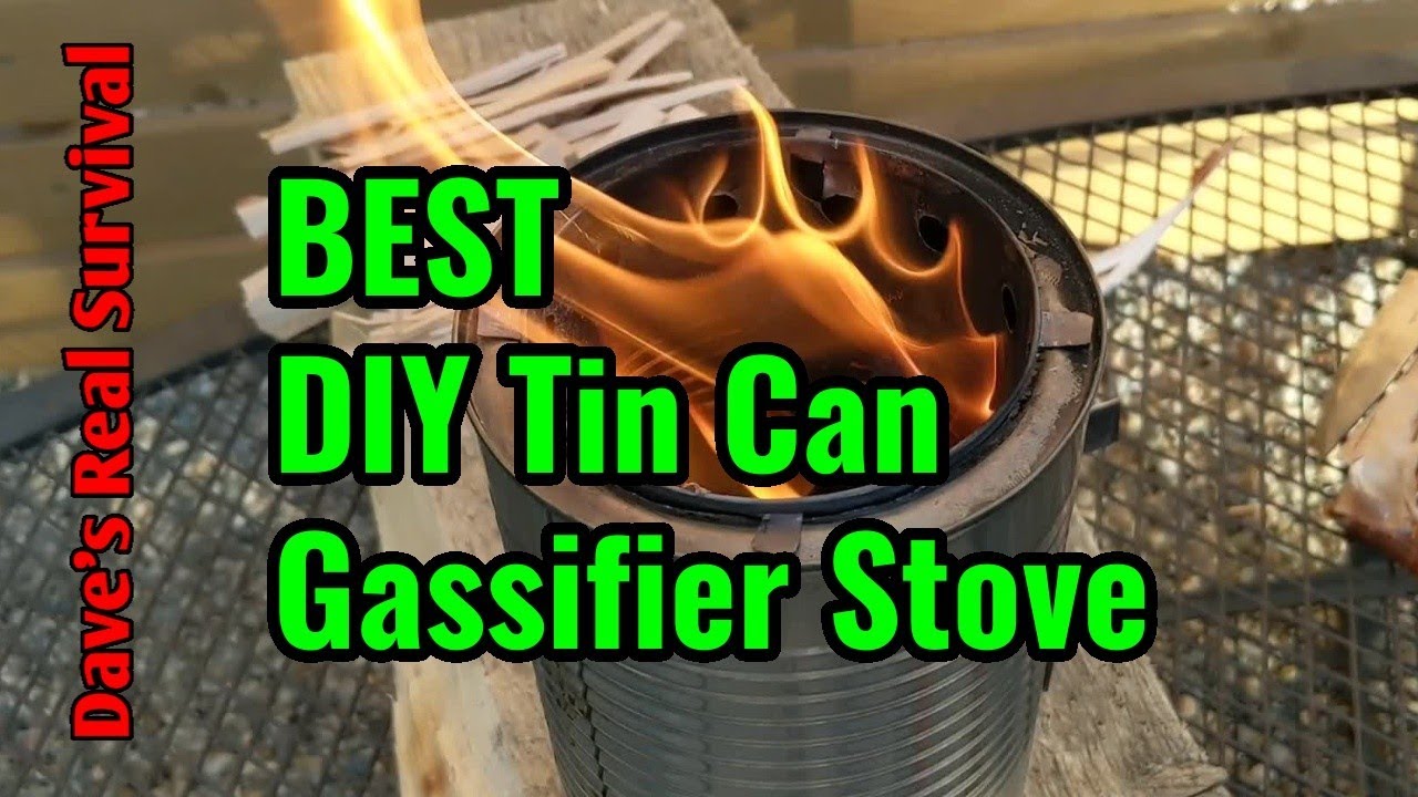 214. Easy DIY Tin Can Gassifier Stick Stove This One's Hot! YouTube