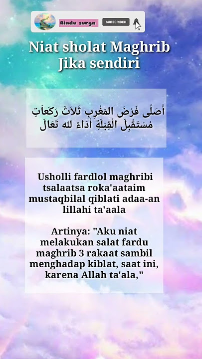 Niat sholat Maghrib
