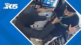 West Seattle gas station clerk recounts 'scary' robbery when suspect pointed a gun at his head