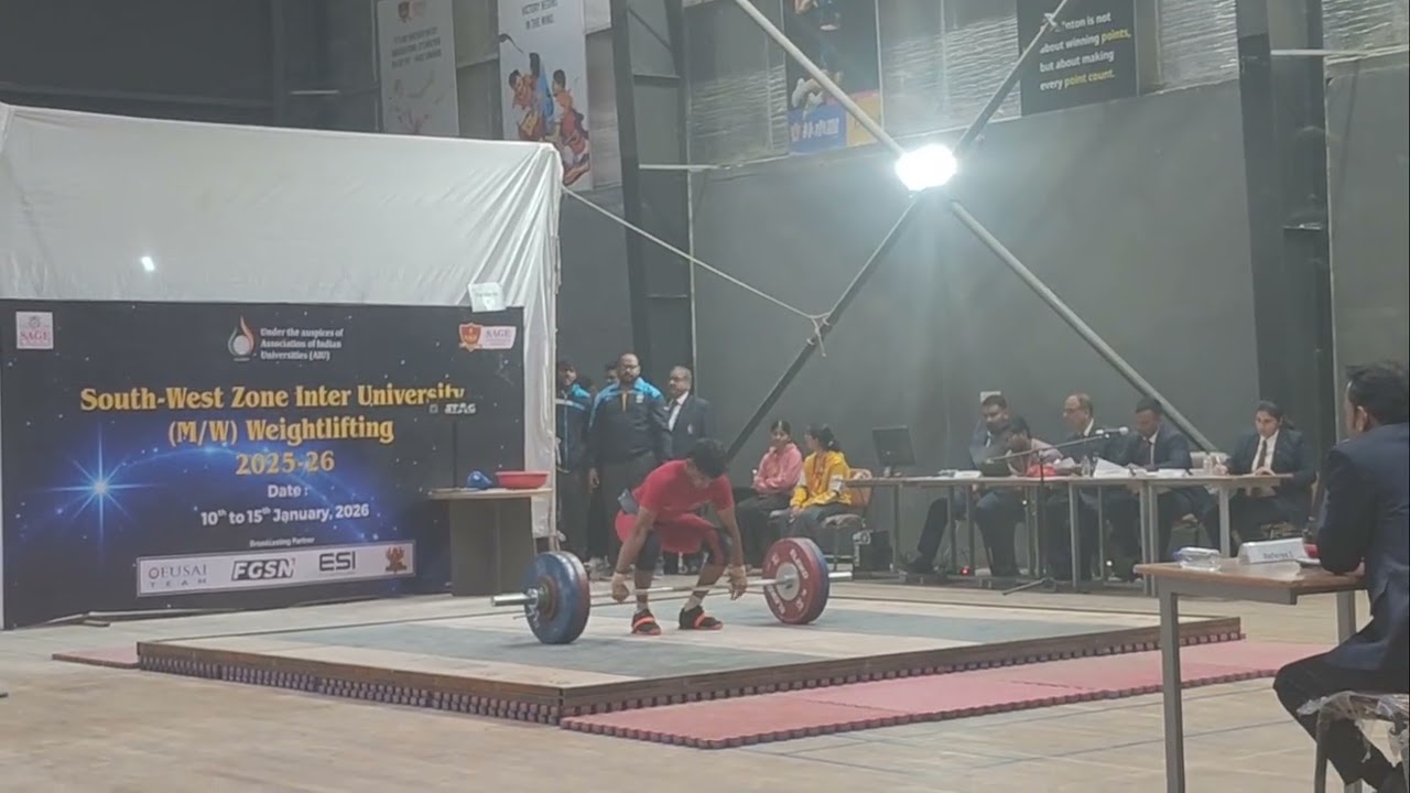 South West zone inter University -2025 Clean jerk part 1 60 kg category 