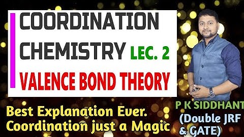 coordination chemistry Lec. 2. Valence bond theory. CSIR-JRF, NET GATE IIT-JAM chemistry by SIDDHANT