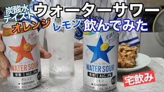 【炭酸水テイスト】ウォーターサワー〈オレンジ〉〈レモン〉飲んでみた【宅飲み】