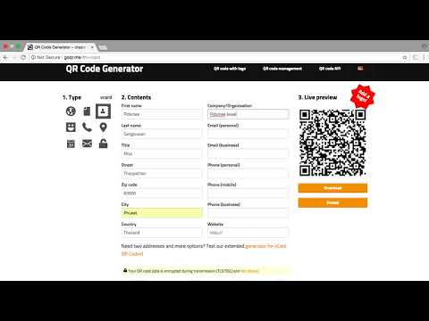Vcard by QR code