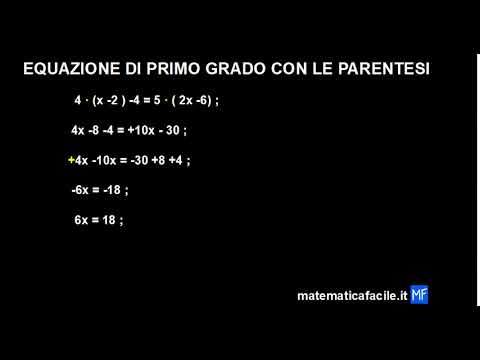 Equazione di primo grado con le parentesi