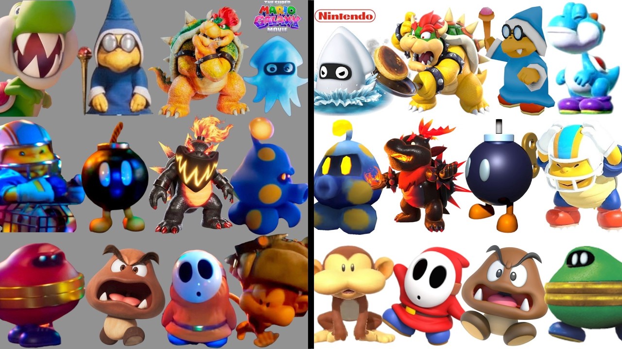 Мы создали 22 сцены сражений с врагами для фильма «Супер Марио Галактика» в различных играх Ninte...