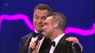 Robbie Williams & David Walliams sing a duet, very funny - The Royal Variety Performance 2016