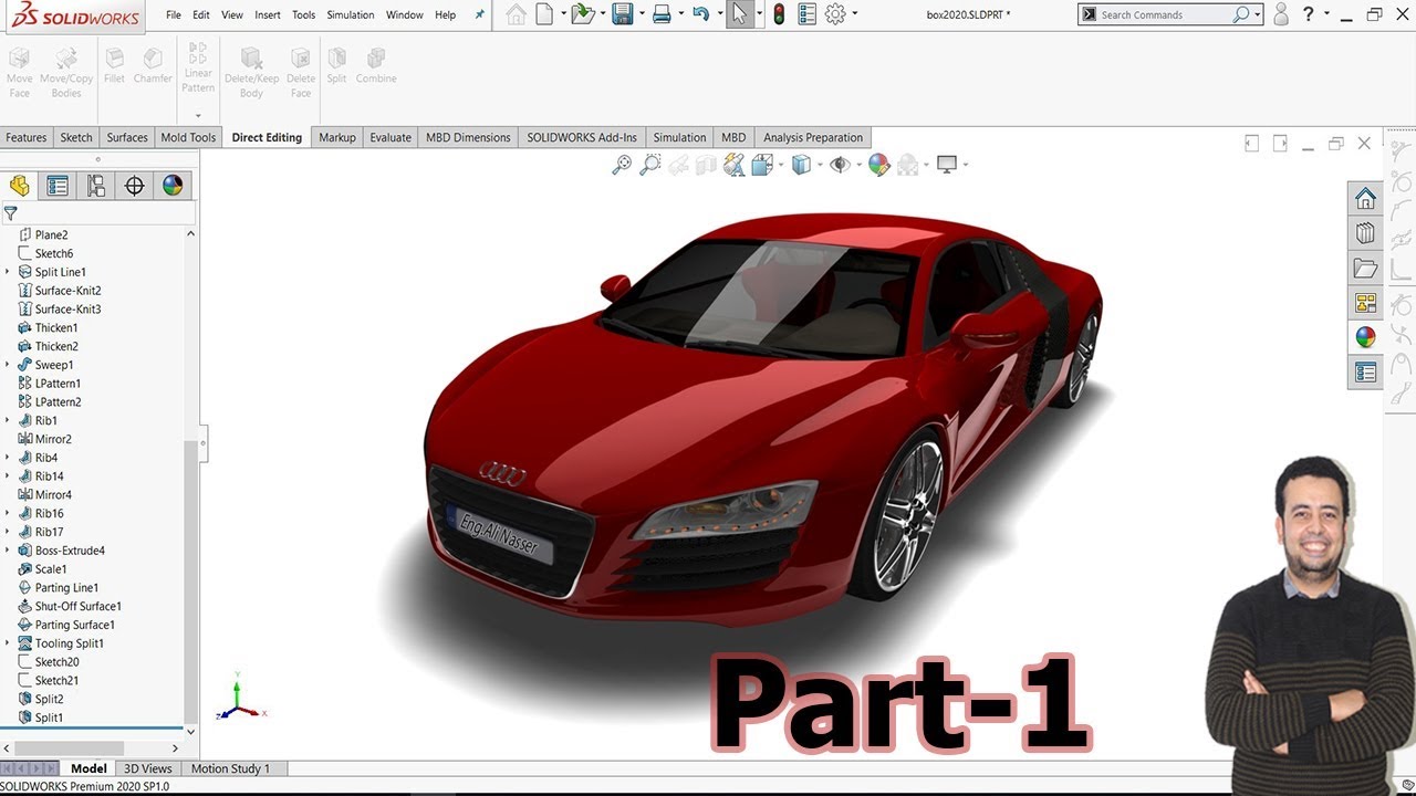 Audi R8 in Solidworks-Part-1 - YouTube