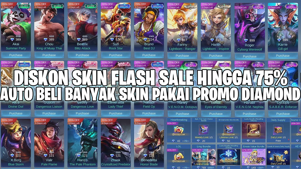Promo MLBB Paling Dicari Bulan Ini: Diamond Mobile Legends Diskon Hingga 50%