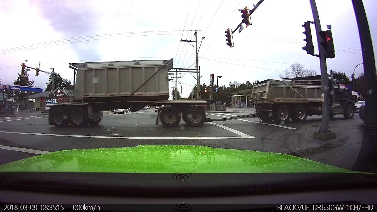 Another dump truck blows red light in Tsawwassen - YouTube
