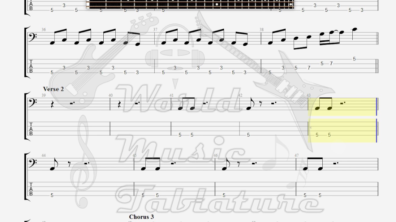 Dionysos Surfin Frog BASS GUITAR TAB YouTube