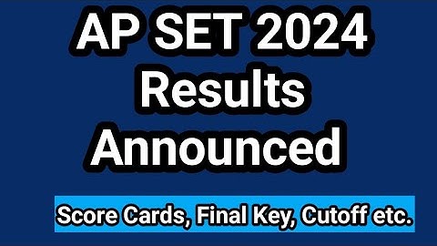 AP SET 2024 Result Released I Seshu Creations