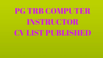 PG TRB COMPUTER INSTRUCTOR CV LIST