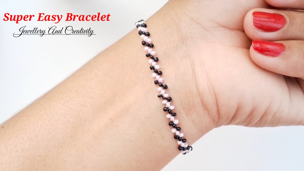Super Easy Bracelet Making At Home || Handmade Bracelet With Thread || Seed Beads Bracelet