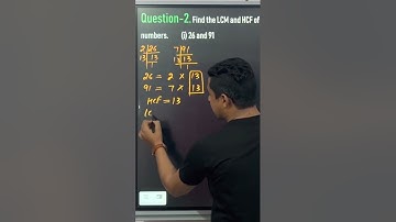 LCM AND HCF OF 26 & 91 By Alpha sir