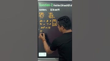 LCM AND HCF OF 26 & 91 By Alpha sir