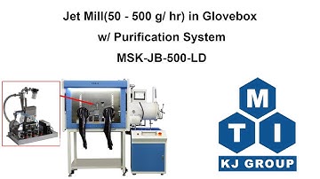 Jet Mill (50 - 500 g/hr) in Glovebox w/ Purification System - MSK-JB-500-LD