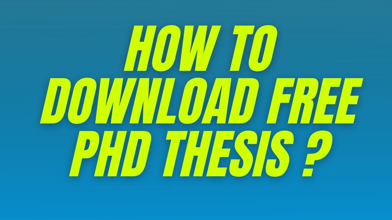 download phd thesis