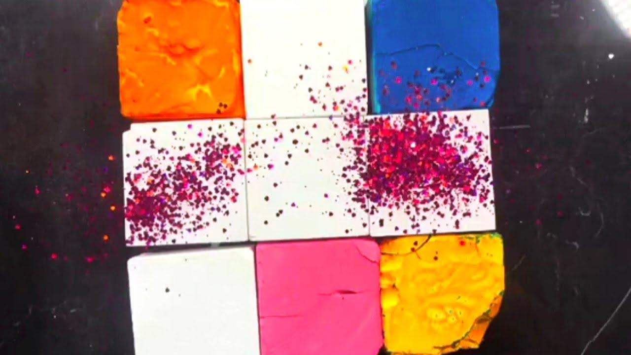 Colourful Dyed Gym chalk Crumbling #oddlysatisfying #gymchalkcrush # ...