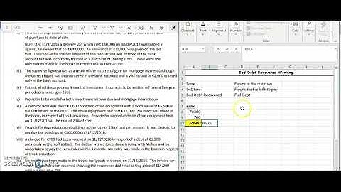 2017 - Sole-trader - M. Muller - Adjustment (viii) Bad Debt Recovered