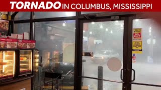 VIDEO: Scary scene inside Columbus gas station as tornado touches down