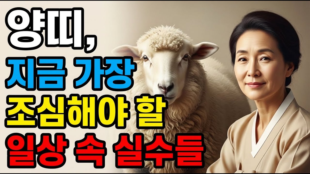 양띠, 요즘 사소한 선택이 마음에 걸리는 이유가 있습니다