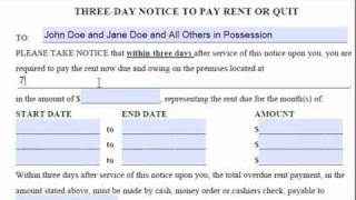 San Diego 3 Day Notice to Pay Rent or Quit - How to Fill Out