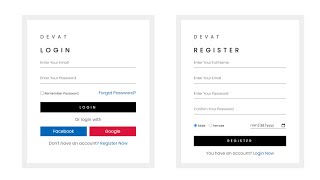 Login Register Page UI Design | HTML CSS & Javascript