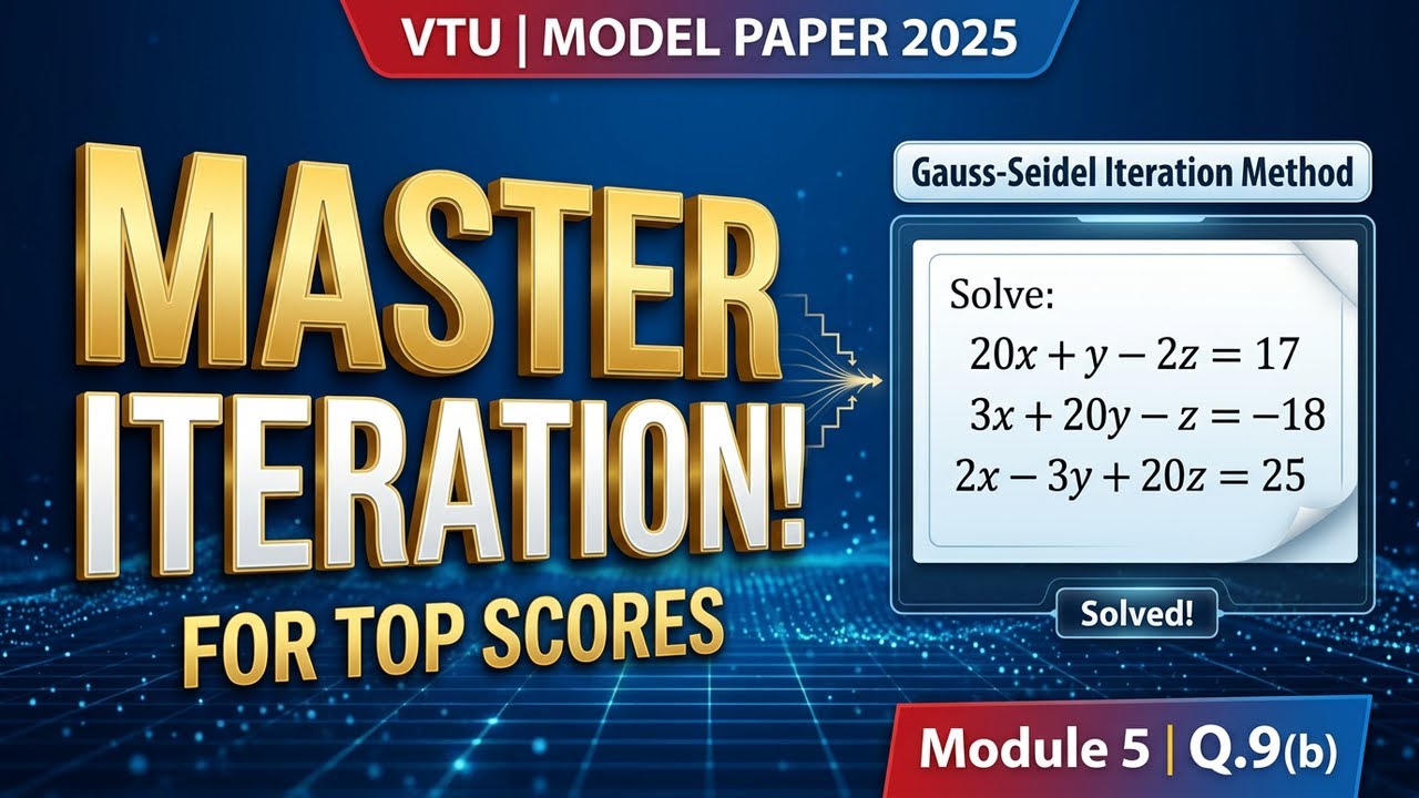Numerical Methods: Gauss–Seidel Iteration | VTU Model Question Paper ...